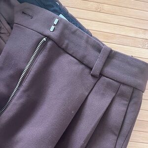 Aritzia Pleated Pant in Brown 00 NWOT